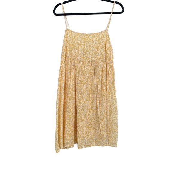 American Eagle Womens Yellow Spaghetti Straps Floral Cottage Core Sundress Large - Picture 1 of 11